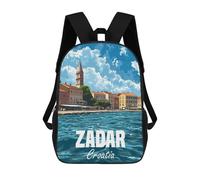 sinyumoney Zadar Croatia Backpacks Kids School Backpack School Bag 3D Printed School Bag for Boys Elementary And Middle School Students 17inch