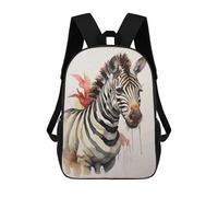 sinyumoney Zebra Abstract Watercolor Backpack 3D Printed Children's School Backpack for Kids High Capacity Travel Rucksacks Book Bags Kids School Bag Back Pack 17inch