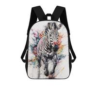 sinyumoney Zebra Abstract Watercolor Children's Backpack, Schoolbag Large Capacity Students Bookbag Rucksack Knapsack for Boys Girls Adults Teen 17inch