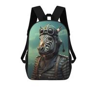 sinyumoney Zebra As A Pilot Backpacks Kids School Backpack School Bag 3D Printed School Bag for Boys Elementary And Middle School Students 17inch