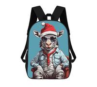 sinyumoney Zebra Christmas Children's Backpacks School Backpack 3D Printed for Kids Travel Rucksacks Book Bags Kids 17inch School Bag