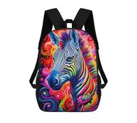sinyumoney Zebra Colorful School Bags School Secondary High School College Backpack Travel for Campus Outdoor Travel Sports 17inch