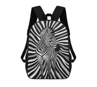 sinyumoney Zebra in Black And White Children's School Backpack Fashion Casual 17inch 3D Printed School Bags Boy School Backpack Large Backpack