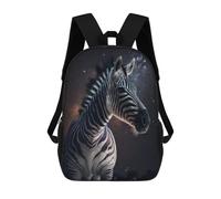 sinyumoney Zebra in Space Cosmic Wildlife Children's 17 Inch School Backpack 3D Printed Cool Knapsack for Kids Travel Rucksacks Book Bags Kids School Bag