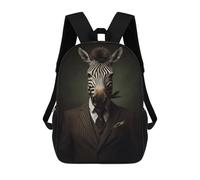 sinyumoney Zebra in Suit Fashionable Animal Art Rucksack Water Resistant Computer Rucksack for Camping Outdoor Adventures And Daily Travel 17inch