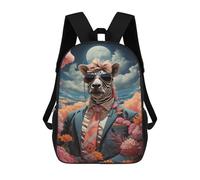sinyumoney Zebra in Suit with Flowers Backpack School Bag Work Laptop Backpack Rucksack Bag for Boys/Girls/Teenagers 17inch