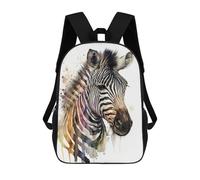 sinyumoney Zebra in Watercolor Backpack, Children's Backpack, Student School Bag Bookbag Rucksack, 3D Printed School Bag for Boys Girls 17inch