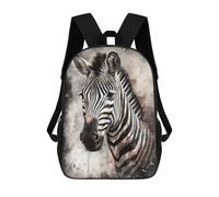 sinyumoney Zebra Ink Art Backpacks Kids School Backpack School Bag 3D Printed School Bag for Boys Elementary And Middle School Students 17inch