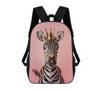 sinyumoney Zebra King School Backpack 3D Printed School Bags Boys Girls Laptop Backpack for Kids/Students/Adults 17inch