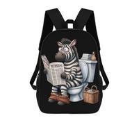 sinyumoney Zebra on Toilet Reading Newspaper Backpack School High Secondary School Bags Casual Backpack for Men, Women & Teenage Boys 17inch