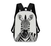 sinyumoney Zebra Portrait Black And White Backpack School Daypacks Business Backpack Water Resistant Bookbag for Girls Boys Teenage 17inch