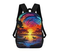 sinyumoney Zebra Serenity Sunset Reflections Kids Backpacks Children Bag,Anime Bag,Large Capacity Kids Backpack, 3D Printed Children's,Student Schoolbag,Kids Boys Girls School Bag 17inch