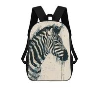 sinyumoney Zebra Watercolor Painting School Backpack Lightweight Casual Daypack School Backpacks for Boys/Girls/Teenagers 17inch