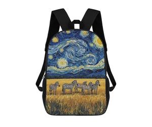 sinyumoney Zebras Under A Starry Night Sky School Backpack Lightweight Casual Daypack School Backpacks for Boys/Girls/Teenagers 17inch