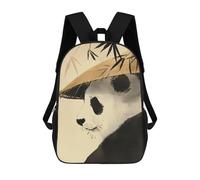 sinyumoney Zen Bamboo Panda Bear Rucksack Daypacks Business Backpack Water Resistant Bookbag for Men/Women 17inch