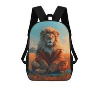 sinyumoney Zen Lion Meditation School Backpack 3D Printed Children's 17inch Backpacks Bag Bookbag for Kids Boy Girl Book Bags Kids School Bag Travel Rucksacks