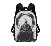 sinyumoney Zen Master in Meditation Backpacks Kids School Backpack School Bag 3D Printed Fashion School Bags for Boys Elementary And Middle School Students 17inch