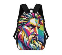 sinyumoney Zeus Wpap Pop Art Kids School Backpack School Bag 3D Printed School Bag for Boys Elementary And Middle School Students 17inch