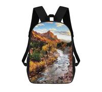 sinyumoney Zion Park Watchman 17 Inch Backpacks Kids Schoolbag,3D Printed Elementary And Middle School Students Backpacks for Boys Girls