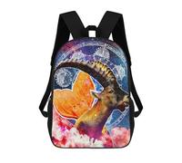 sinyumoney Zodiac Dreamscape Aries Butterfly Nebula Kids Children School Backpack 17 Inch Bookbags Casual Travel Rucksack Boys Girls Large Capacity Daypack 17inch
