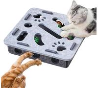 Sinyuyong Indoor Cat Enrichment & Nail File Box - Interactive Scratch Puzzle Toy with 3 Balls for Claw Care & Boredom Relief(C)