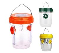 Sinyuyong Outdoor Wasp and Hornet Trap with LED Light - Reusable Double Entry Asian Hornet Trap for Garden, Balcony, Outdoor, Chemical Free(Orange)