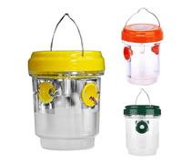 Sinyuyong Reusable Outdoor Wasp & Hornet Trap with LED Light - Dual-Entry Chemical-Free Catcher for Asian Hornets, Gardens, and Balconies(Yellow)