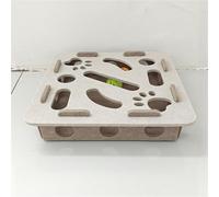 Sinyuyong Scratch Puzzle Box for Cats - Interactive Nail File Enrichment Toy with 3 Balls, Indoor Claw Care & Mental Exercise(E)