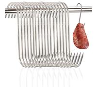 sinzau 20 Pcs S-Shaped Meat Hook, 13CM Stainless Steel Smoking Hooks, Butcher Hooks, S-Hooks, Hanging Hooks, for Hanging Meat, Bacon Hams, Roast Duck, BBQ