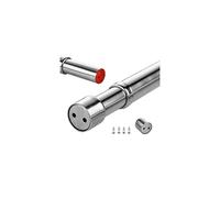 sinzau 22.5-39.5 inches Extendable Wardrobe Rod, Stainless Steel Wardrobe Rail Tube with End Sockets