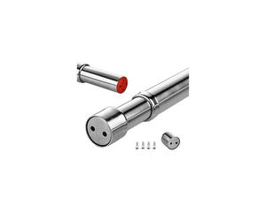 sinzau 22.5-39.5 inches Extendable Wardrobe Rod, Stainless Steel Wardrobe Rail Tube with End Sockets