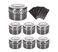 sinzau Magnetic Spice Jars with Labels for Fridge: Free up Counter Space