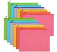 Sinzip 12 Pieces Black Cotton Canvas Makeup Bag, Multipurpose Cosmetic Bag with Zipper Travel Toiletry Pouch, Blank DIY Craft Bag Pencil Bag, Multicolored B, XL