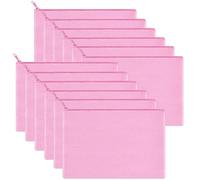 Sinzip 12 Pieces Black Cotton Canvas Makeup Bag, Multipurpose Cosmetic Bag with Zipper Travel Toiletry Pouch, Blank DIY Craft Bag Pencil Bag, Pink, XL