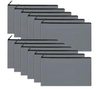 Sinzip 12 Pieces Black Cotton Canvas Makeup Bag, Multipurpose Cosmetic Bag with Zipper Travel Toiletry Pouch, Blank DIY Craft Bag Pencil Bag, Grey, XL