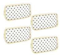 Sinzip 4 Pieces Mini Zipper Nylon Mesh Pouch, Mesh Cosmetic Bags Makeup Bags, Multipurpose Travel Toiletry Bags for Office Supplies and Travel Accessories, Heart Print-Beige, M