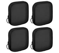 Sinzip 4 Pieces Mini Zipper Nylon Mesh Pouch, Mesh Cosmetic Bags Makeup Bags, Multipurpose Travel Toiletry Bags for Office Supplies and Travel Accessories, Black, Small, Nylon Mesh Bag