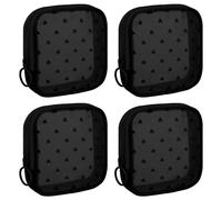 Sinzip 4 Pieces Mini Zipper Nylon Mesh Pouch, Mesh Cosmetic Bags Makeup Bags, Multipurpose Travel Toiletry Bags for Office Supplies and Travel Accessories, Heart Print-Black, Small