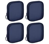 Sinzip 4 Pieces Mini Zipper Nylon Mesh Pouch, Mesh Cosmetic Bags Makeup Bags, Multipurpose Travel Toiletry Bags for Office Supplies and Travel Accessories, Navy Blue, Small, Nylon Mesh Bag