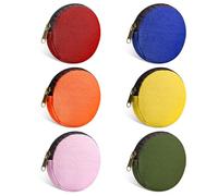 Sinzip 6 Pieces Mini Round Cotton Canvas Makeup Bag with Bottom, Multi-Purpose Zipper Coin Purse Pouch Cosmetic Bag Travel Toiletry Pouch, Blank DIY Craft Bag, Multicolored, XS, Canvas Bag
