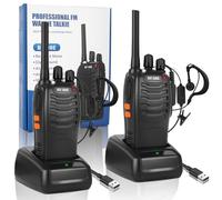 SINZUX 2Pcs Walkie Talkies Rechargeable, Walkie Talkies for Adults Professional Long Range 16CH Two Way Radio, Supports Hand Free VOX Function with LED Light Earpieces for Outdoor, Work and Family Use