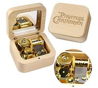 Sinzyo Davy Jones Music Box Vintage Musical Boxs Gift For Birthday Valentine's Day Christmas Day(Musical Note Maple Box)