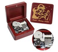 Sinzyo Merry Go Round of Life Music Box Vintage Wood Mechanism Wind Up Musical Box Gift for Christmas(Wine Red Wooden Box)