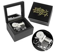 Sinzyo Music Box Carved Wood Wind Up Musical Box Gift for Christmas,Birthday,Valentine's Day(Black Box, Tune : Elfen Lied)