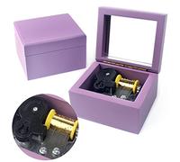 Sinzyo Music Box Carved Wood Wind Up Musical Box Gift for Christmas,Birthday,Valentine's Day(Purple Box,Tune : Tune : ANNIE'S SONG)
