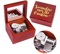 Sinzyo Music Box Carved Wood Wind Up Musical Box Gift for Christmas,Birthday,Valentine's Day(Red Box, Tune : Somewhere Out There)
