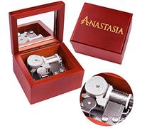 Sinzyo Music Box Carved Wood Wind Up Musical Box Gift for Christmas,Birthday,Valentine's Day(Red Box,Tune : Anastasia-Once Upon A December)