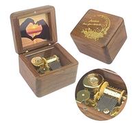 Sinzyo Natural Wooden Music Box with Customizable Photos Wind Up Musical Box Gifts for Christmas,Birthday and Valentine's Day(Character Walnut, Tone:Anastasia-Once Upon a December)