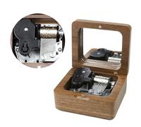 Sinzyo Sailor Moon Music Box Vintage Wood Carved Wind Up Musical Box Gift For Christmas,Birthday,Valentine's Day(Walnut Wooden Box with mirror)