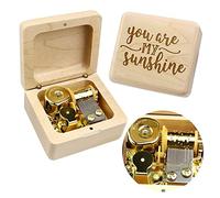 Sinzyo You are My Sunshine Music Box Solid Wood Laser Carving Vintage Gift Musical Boxs for Birthday Valentine's Day Christmas(Maple Wooden Box)